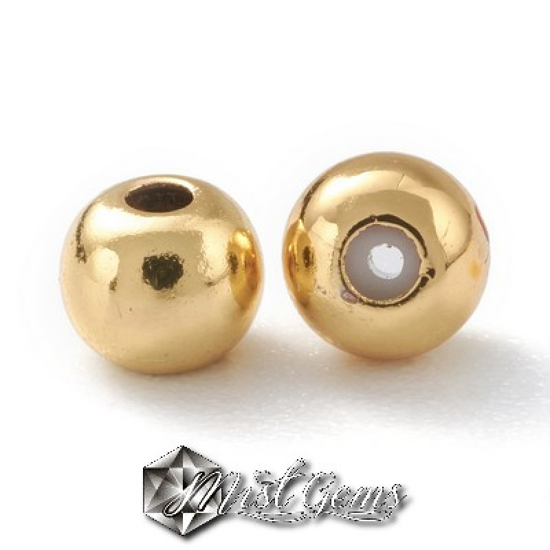 Margele Aurii din Alama cu Cauciuc Siliconic in Interior Placate cu Aur 24k-4X3mm-1 buc.