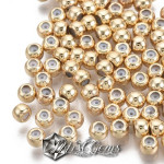 Margele Aurii din Alama cu Cauciuc Siliconic in Interior Placate cu Aur 24k-3X2.5mm-1 buc.
