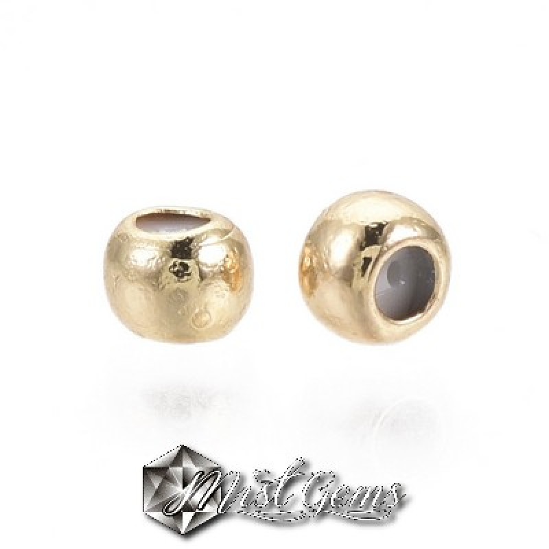Margele Aurii din Alama cu Cauciuc Siliconic in Interior Placate cu Aur 24k-3X2.5mm-1 buc.