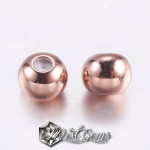 Margele Aurii din Alama cu Cauciuc Siliconic in Interior Placate cu Aur Roz -4X3mm-1 buc.