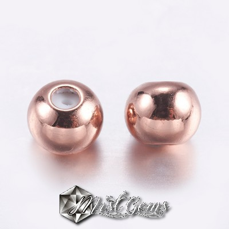 Margele Aurii din Alama cu Cauciuc Siliconic in Interior Placate cu Aur Roz -4X3mm-1 buc.