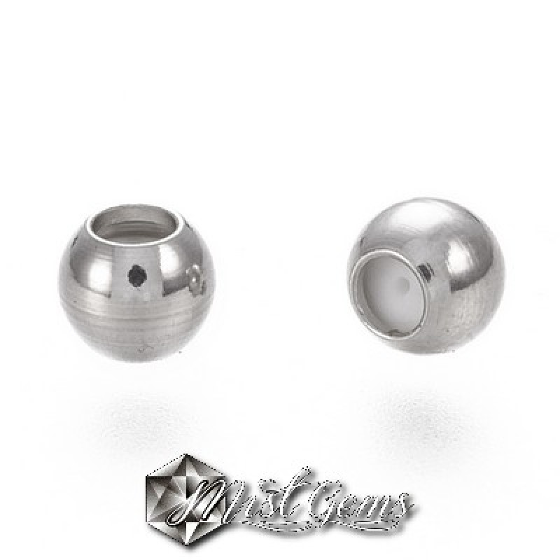 Margele din Inox cu Cauciuc Siliconic in Interior -4X3.3mm-1 buc.