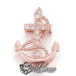 Slider Ancora Aur Roz Placat cu Cubic Zirconia-Pentru Banda
