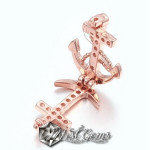 Slider Ancora Aur Roz Placat cu Cubic Zirconia-Pentru Banda