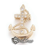 Slider Ancora Aur Roz Placat cu Cubic Zirconia-Pentru Banda