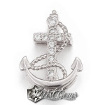 Slider Ancora Argintiu Placat cu Cubic Zirconia-Pentru Banda