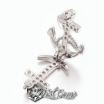 Slider Ancora Aur Roz Placat cu Cubic Zirconia-Pentru Banda