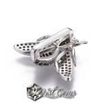 Slider Floare Aurie Placat cu Cubic Zirconia-Pentru Banda