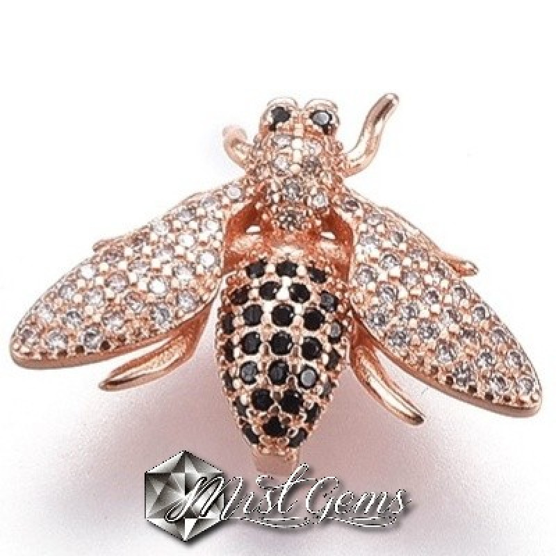 Slider Albina- Aur Roz Placat cu Cubic Zirconia-Pentru Banda 