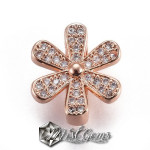 Slider Floare Aurie Placat cu Cubic Zirconia-Pentru Banda