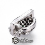 Slider Craniu Argintiu Placat cu Cubic Zirconia Pentru Banda