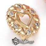 Slider Inima Auriu Placat cu Cubic Zirconia-Pentru Banda