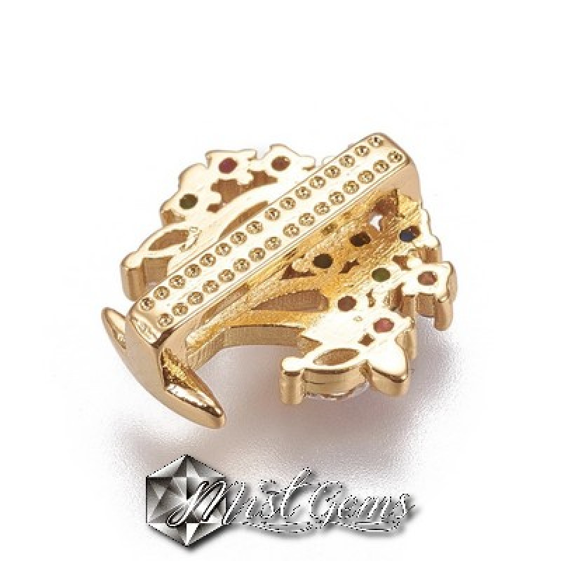 Slider Pomul Vietii Auriu Placat cu Cubic Zirconia-Pentru Banda 