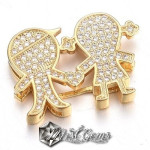 Slider Copii Auriu Placat cu Cubic Zirconia Pentru Banda