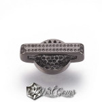 Slider Buton Negru Placat cu Cubic Zirconia-Pentru Banda