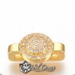 Slider Buton Auriu Placat cu Cubic Zirconia-Pentru Banda