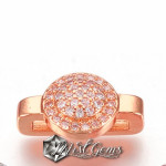 Slider Buton Aur Roz Placat cu Cubic Zirconia-Pentru Banda