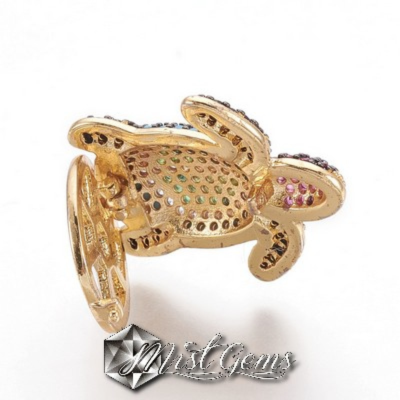 Slider Broasca Testoasa Placat cu Cubic Zirconia-Pentru Banda 
