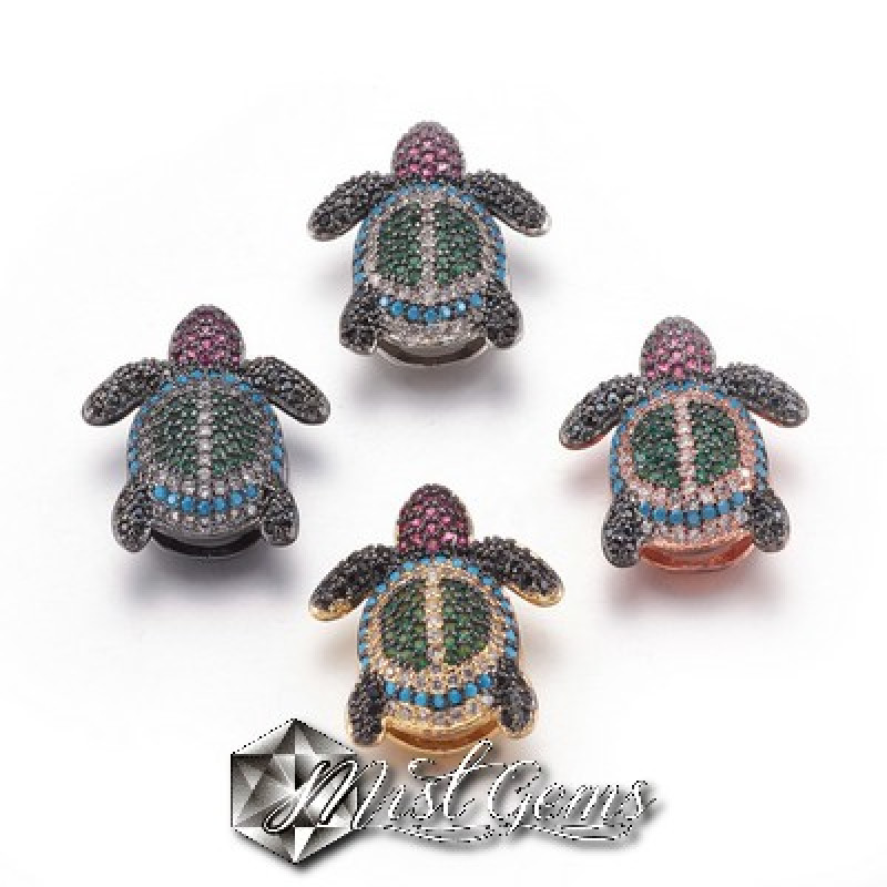 Slider Broasca Testoasa Placat cu Cubic Zirconia-Pentru Banda