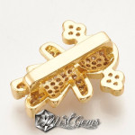 Slider Fata Placat cu Cubic Zirconia-Pentru Banda