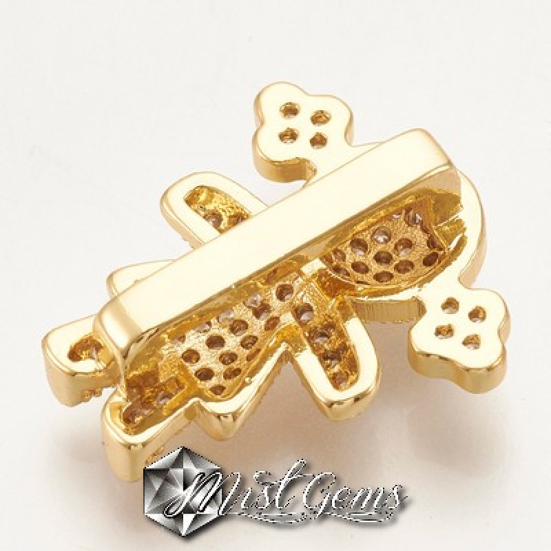 Slider Fata Placat cu Cubic Zirconia-Pentru Banda