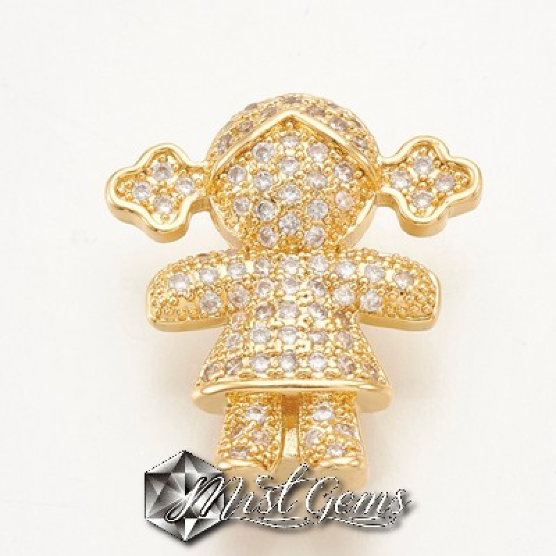 Slider Fata Placat cu Cubic Zirconia-Pentru Banda 