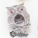 Slider Bufnita Argintiu Placat cu Cubic Zirconia-Pentru Banda
