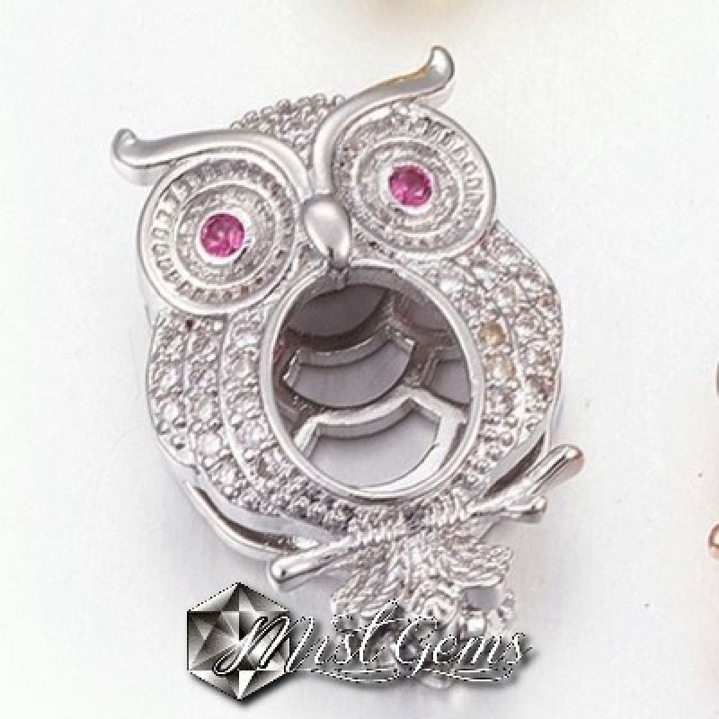Slider Bufnita Argintiu Placat cu Cubic Zirconia-Pentru Banda 