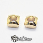 Margele Metalice Patratr Placate cu Aur,Gaura Larga 4X4X2.5mm  -10buc