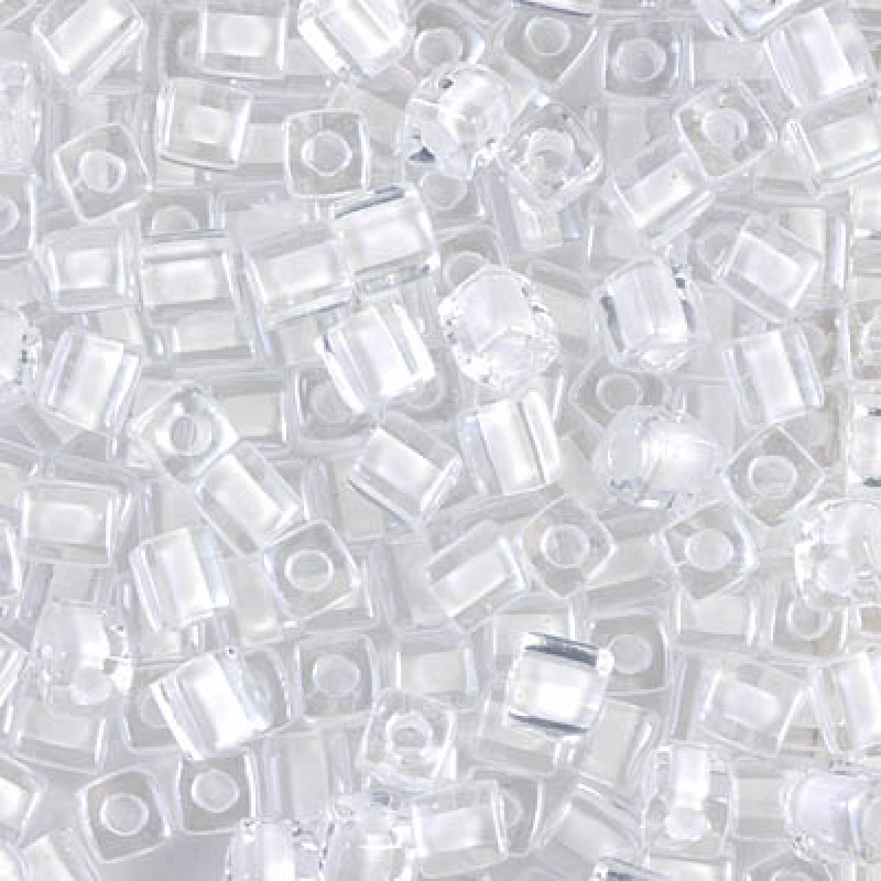 Miyuki Square Beads SB1104 White Lined Crystal 4mm