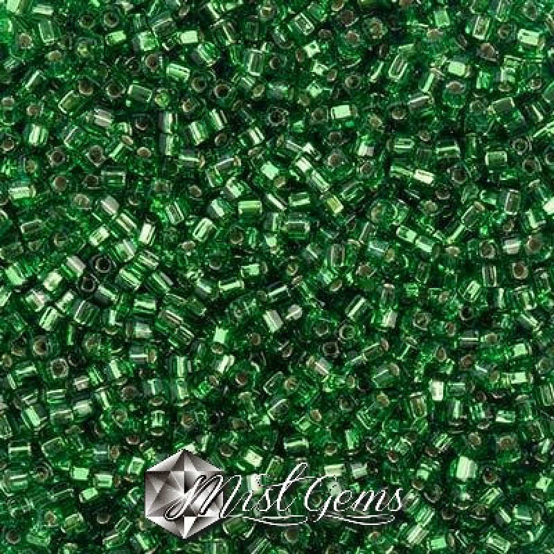 Miyuki Square Beads SBS0027 Silver Lined Dark Emerald-1.8mm