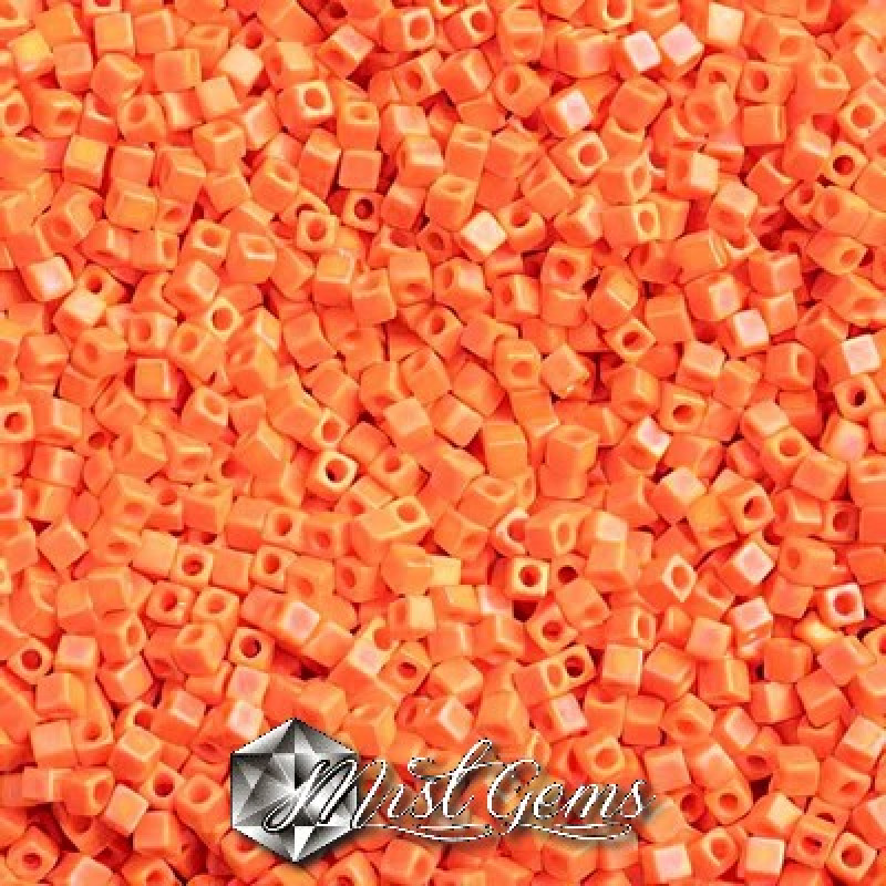 Miyuki Square Beads SBS0406FR Opaque Orange Matted AB-1.8mm