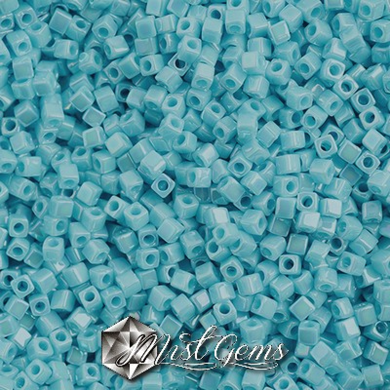 Miyuki Square Beads SBS0482 Opaque Turquoise Blue AB-1.8mm
