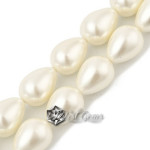 Margele "Lacrima" din Sidef de Scoica ,16X12mm,Ivoire-2 buc