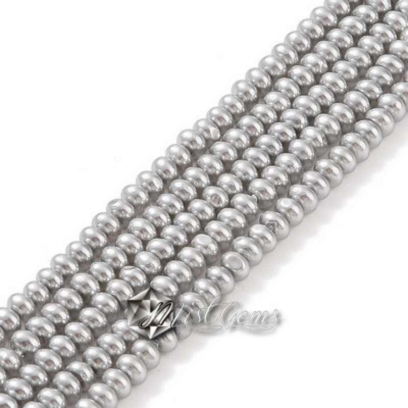 Rondele din Scoica de Apa Dulce,5X3mm,Silver-20 buc