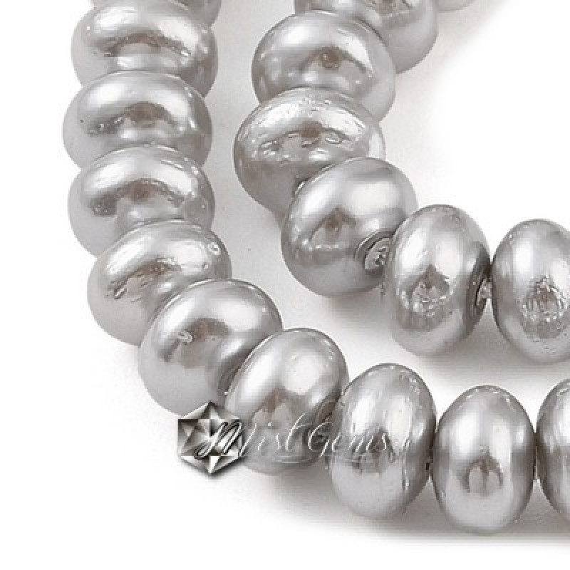 Rondele din Scoica de Apa Dulce,5X3mm,Silver-20 buc