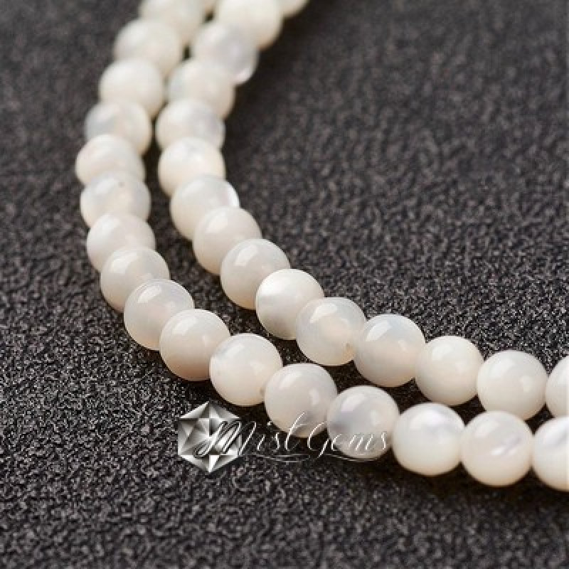 Margele din Scoica de Apa Dulce,Sfere,3mm,Alb-50 buc
