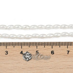 Margele "Boaba de Orez" din Sidef de Scoica ,5X3mm,Alb-10 buc