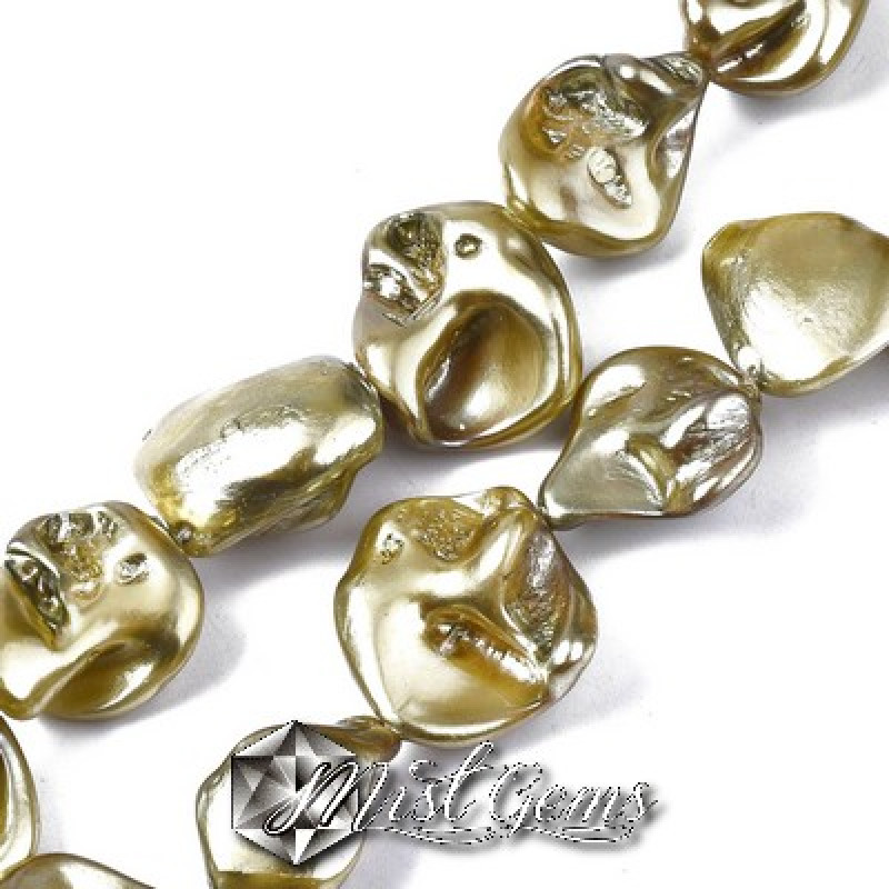 Perle din scoica ,kaki,forma neregulata 15~25x10~26x5~16-1 sir