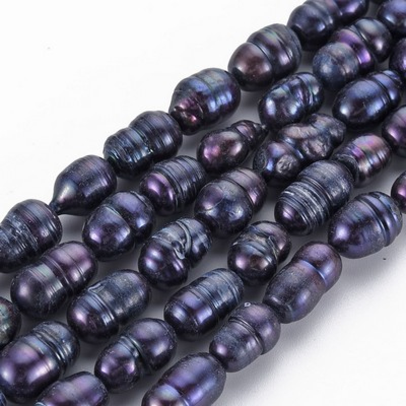 Perle de cultura "Keshi"-9~12x7~9mm,bleumarin-1 sir 