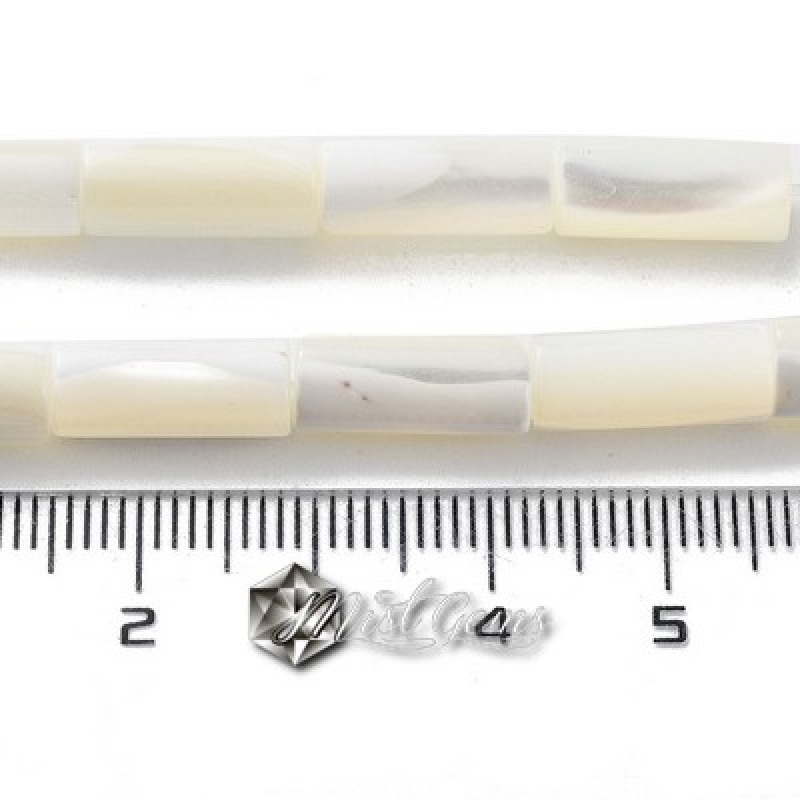 Margele din Scoica Trochus-"Columna" 13.5~14x5.5~6mm,Alb-Ivoire-4buc