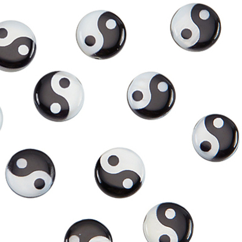 Link din Scoica "Ying-Yang" Disc 6mm-10 buc
