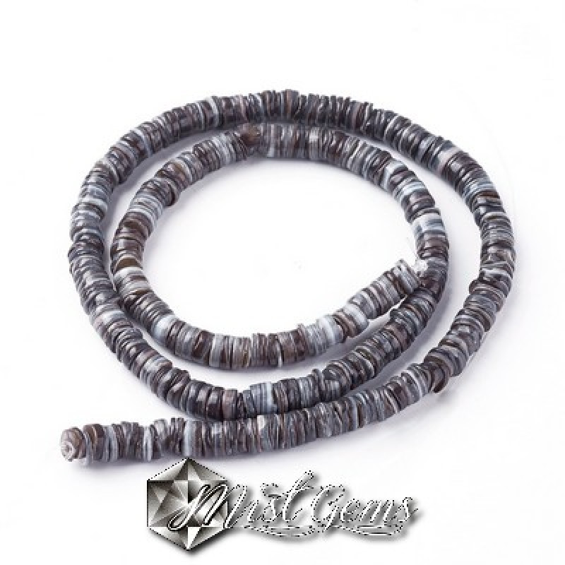 Sir Discuri din Scoica de Apa Dulce, 6mm,Gri-20cm