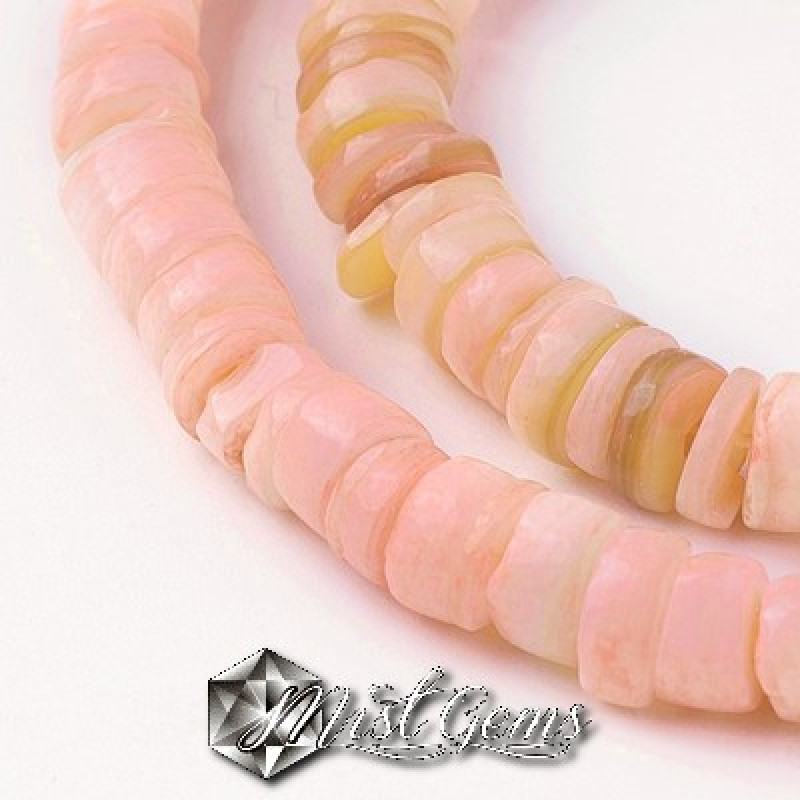 Sir Discuri din Scoica de Apa Dulce, 6mm,Roz-20cm