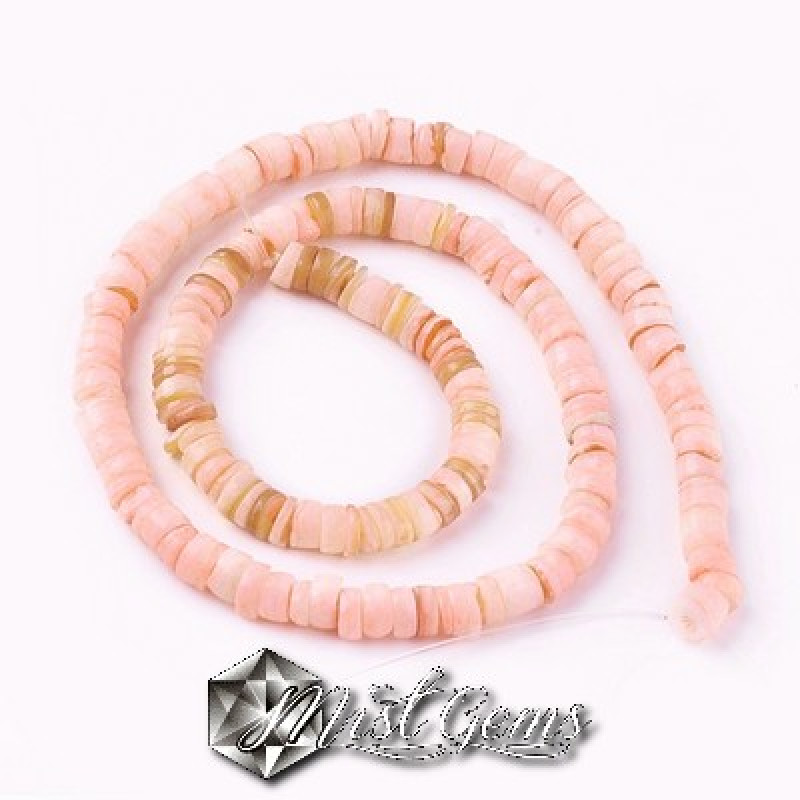 Sir Discuri din Scoica de Apa Dulce, 6mm,Roz-20cm