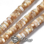 Sir Discuri din Melc Trochus, 5X1-2mm,Crem-Bej-20cm