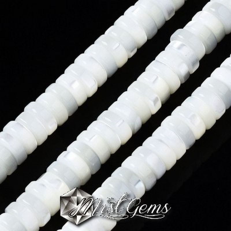 Discuri din Melc Trochus, 6X1.5-2mm,Alb-50 buc