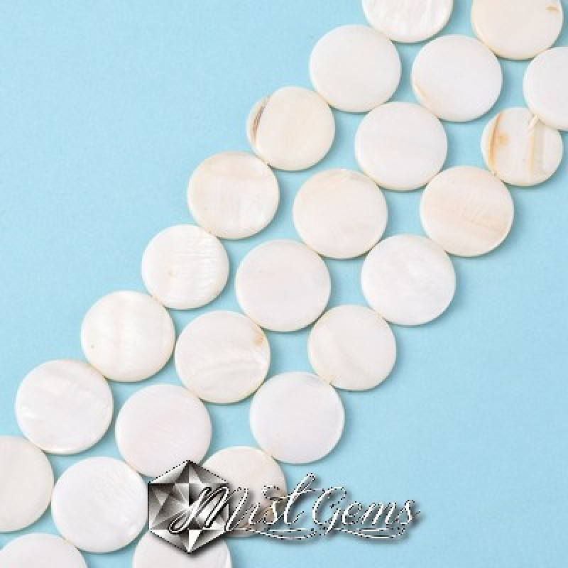 Banuti din Scoica de Apa Dulce,20X2.5-3mm,Alb-Ivoire-4 buc