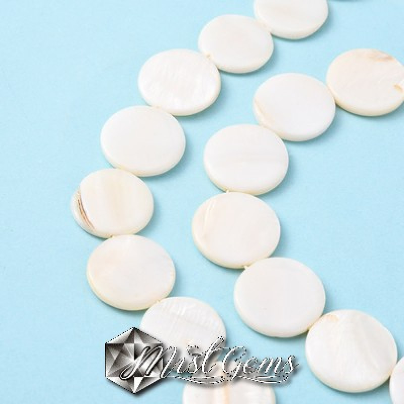 Banuti din Scoica de Apa Dulce,20X2.5-3mm,Alb-Ivoire-4 buc
