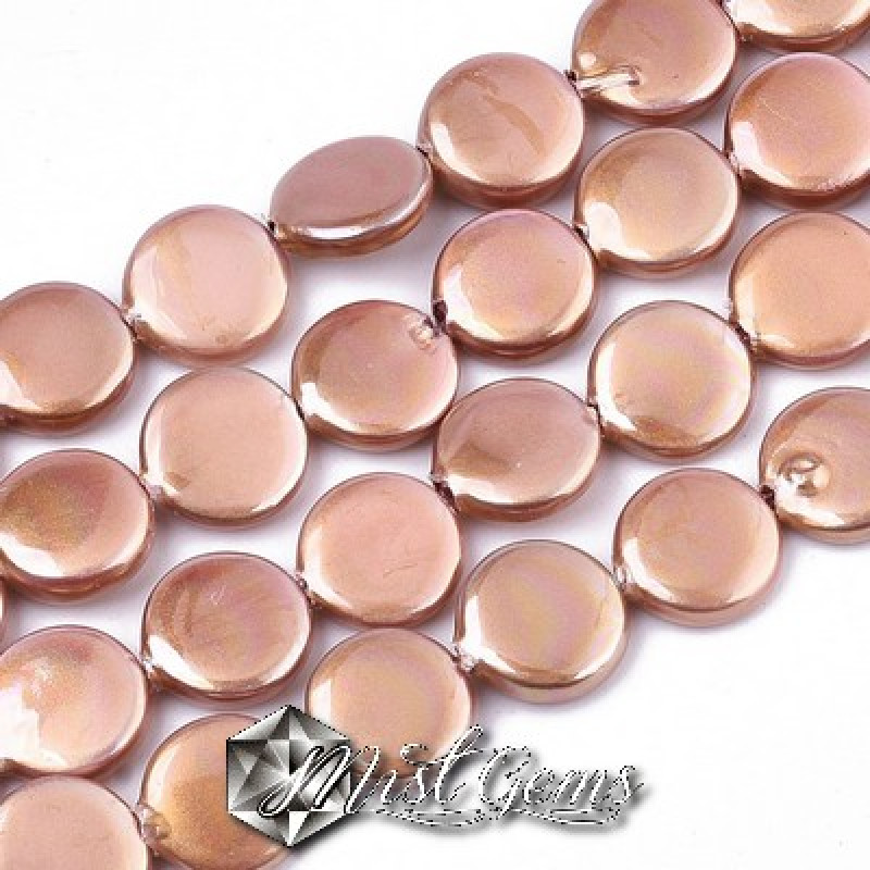 Banuti din Scoica de Apa Dulce,8X3mm,culoarea Cuprului-10 buc